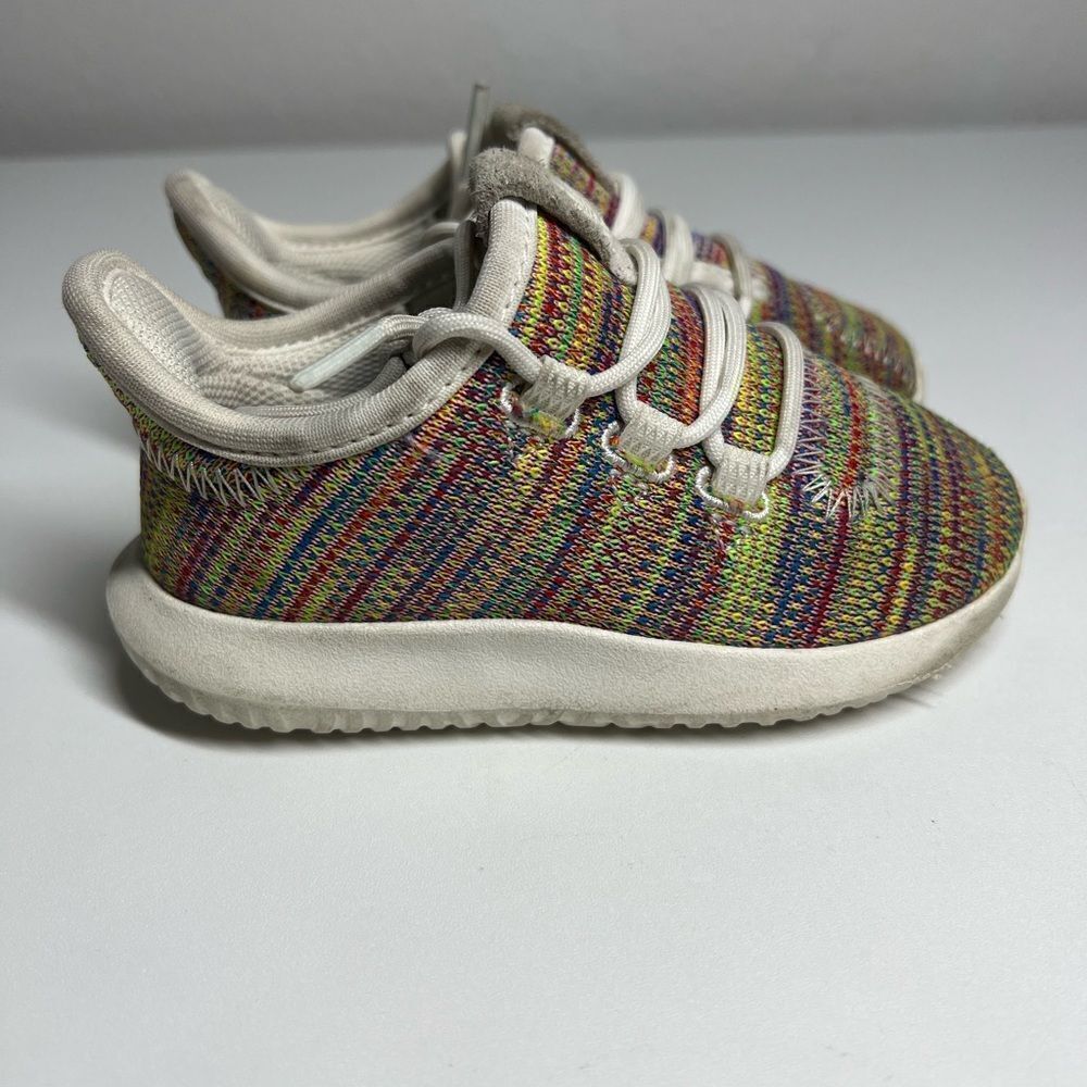 Adidas Toddler Kids Tubular Sz 7K DB 3058 Rainbow  Lace Up Low Top Sneakers